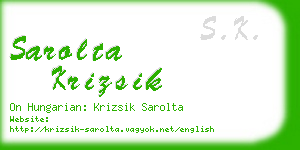 sarolta krizsik business card